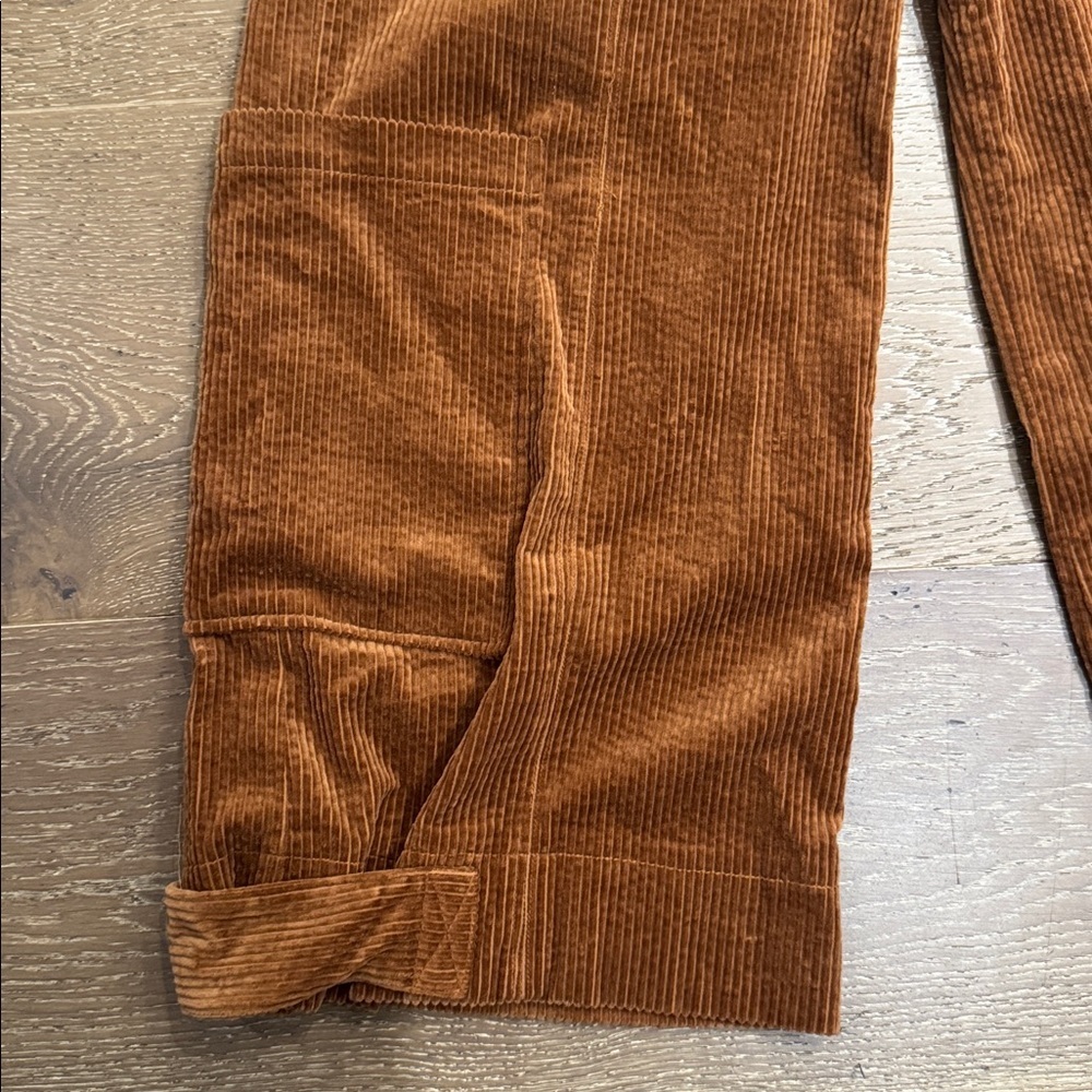 Line + Dot Brown Corduroy Wide Leg Pants High Rise Cropped Vintage Style size M - Picture 4 of 7